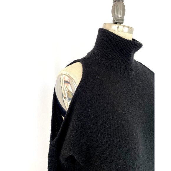Halogen Black Turtleneck Cold Shoulder Sweater Size small - Picture 4 of 9